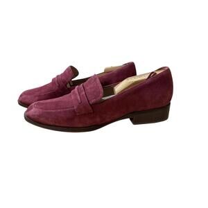 27 Edit Women's Caroline Suede Slip-On Loafers Size 11 Burgundy Comfort Colorful